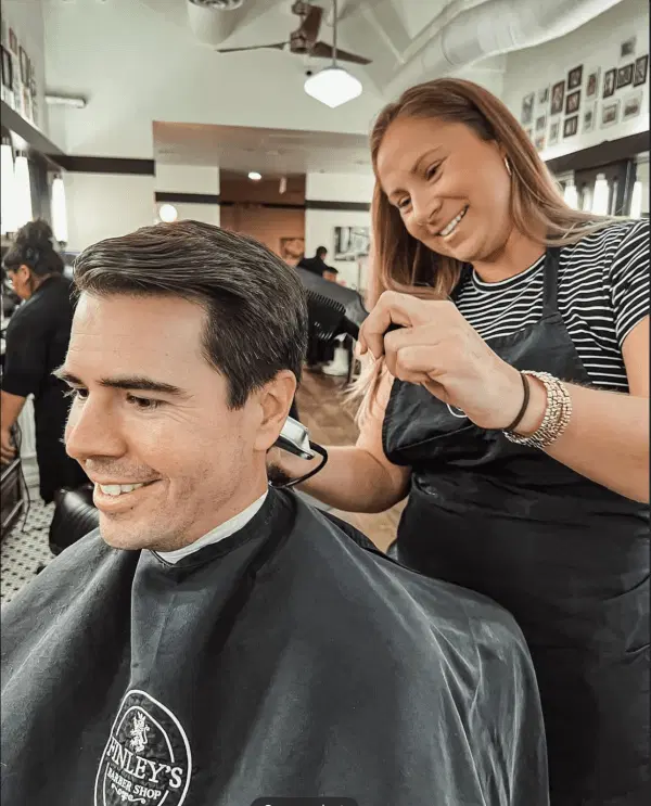 Finley's master barber at work